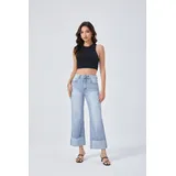 Jeans(D) Genere Jeans Larghi Donna Quattro stagioni Made in Cina Tempo libero Colore Unico Curvy(taglie forti) — foto 1