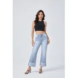 Jeans(D) Genere Jeans Larghi Donna Quattro stagioni Made in Cina Tempo libero Colore Unico Curvy(taglie forti) — foto 3