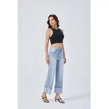 Jeans(D) Genere Jeans Larghi Donna Quattro stagioni Made in Cina Tempo libero Colore Unico Curvy(taglie forti) — foto 5