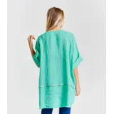 Camicetta Camicia Casual Donna Quattro stagioni Made in Italia Quotidiano Colore Unico Standard Lino — foto 4