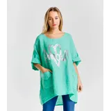 Camicetta Camicia Casual Donna Quattro stagioni Made in Italia Quotidiano Colore Unico Standard Lino — foto 5