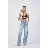 Jeans(D) Genere Jeans Larghi Donna Quattro stagioni Made in Cina Tempo libero Colore Unico Standard — foto 4