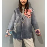 Suede blazer with paillettes — foto 1