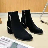 Stivaletti Tacchi Donna Autunno/Inverno Made in Cina Tempo libero Tacco Largo Tonda — foto 4