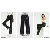 Jeans Larghi Donna Autunno/Inverno Made in Cina Tempo libero Colore Unico Standard — foto 1