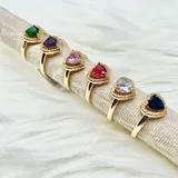 Collana Anello con zircone regolabile forma cuore — foto 1
