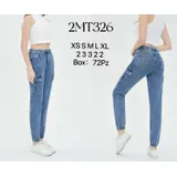 Jeans Larghi Donna Quattro stagioni Made in Cina Quotidiano Colore Unico Standard — foto 1