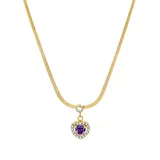 Collana Catena Snake con Ciondolo Zirconia Cuore 40+5cm — foto 3