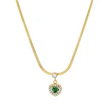 Collana Catena Snake con Ciondolo Zirconia Cuore 40+5cm — foto 1