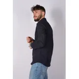 Camicie(U) Uomo Camicia Uomo Autunno/Inverno Made in Italia Quotidiano Colore Unico Standard Bottoni — foto 4