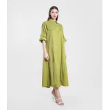 Vestiti Donna Primavera/Estate Made in Italia Quotidiano Colore Unico Standard Cotone — foto 3