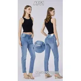 Jeans Slim Fit Donna Quattro stagioni Made in Cina Quotidiano Colore Unico Standard — foto 1