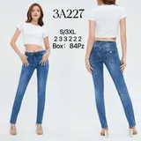 Jeans Slim Fit Donna Quattro stagioni Made in Cina Quotidiano Colore Unico Standard — foto 1
