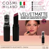 COSMI MILANO ROSSETTO OPACO VELVET MATTE N.104, MADE IN ITALY — foto 1