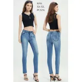 Jeans Skinny Donna Quattro stagioni Made in Cina Quotidiano Colore Unico Standard — foto 1
