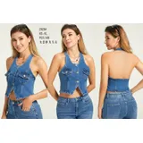 Giacca di Jeans Giacca Donna Quattro stagioni Made in Cina Quotidiano Colore Unico Standard — foto 1