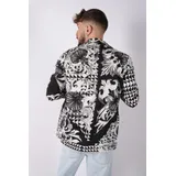 Camicie(U) Uomo Camicia Casual Uomo Estate Made in Italia Tempo libero Colore Unico Standard Bottoni — foto 4