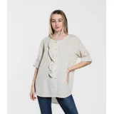 Camicetta Camicia Casual Donna Primavera/Estate Made in Italia Quotidiano Colore Unico Standard — foto 5