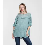 Camicetta Camicia Casual Donna Primavera/Estate Made in Italia Quotidiano Colore Unico Standard — foto 1