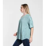 Camicetta Camicia Casual Donna Primavera/Estate Made in Italia Quotidiano Colore Unico Standard — foto 3