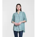 Camicetta Camicia Casual Donna Primavera/Estate Made in Italia Quotidiano Colore Unico Standard — foto 1