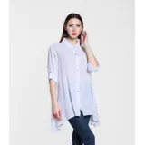 Camicetta Camicia Casual Donna Primavera/Estate Made in Italia Quotidiano Colore Unico Standard — foto 3