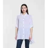Camicetta Camicia Casual Donna Primavera/Estate Made in Italia Quotidiano Colore Unico Standard — foto 1