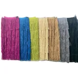 Gonna lunga a balze con multi frange vita elastico -buona — foto 4