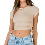 T-Shirt & Top(D) Genere T-Shirt Donna Primavera/Estate Made in Italia Quotidiano Vari Colori Standard — foto 3