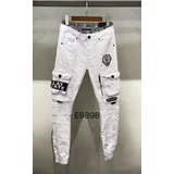 Jeans Slim Fit Uomo Primavera Made in Cina Quotidiano Colore Unico Standard — foto 1