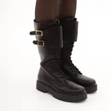 Stivaletti Anfibi con lacci e fibbie Super leggero Tacco 3 cm Donna Autunno/Inverno Made in China Quotidiano Piatto Tonda MARTIN PESCATORE — foto 1