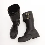 Stivaletti Anfibi con lacci e fibbie Super leggero Tacco 3 cm Donna Autunno/Inverno Made in China Quotidiano Piatto Tonda MARTIN PESCATORE — foto 5