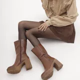 Stivali Con plateau Super leggero Tacco 12 cm Donna Autunno/Inverno Made in China Quotidiano Tacco Alto Tonda MARTIN PESCATORE — foto 3