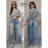Jeans(D) Genere Jeans Larghi Donna Quattro stagioni Made in Cina Tempo libero Colore Unico Standard — foto 1