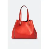 Borsa Spalla Donna Quattro stagioni Made in Italia Quotidiano Colore Unico Bottoni — foto 3