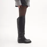 Stivali Cavallerizza Gambale sopra ginocchio con accessori Super leggero Tacco 3 cm Donna Autunno/Inverno Made in China Quotidiano Piatto Tonda MARTIN PESCATORE — foto 3