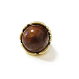 Grande Anello Elastico Tondo con Pietra in Resina — foto 1