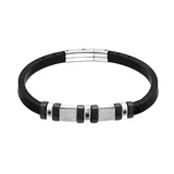 Bracciale Uomo in Silicone con Inserti in Acciaio — foto 1