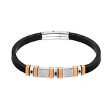 Bracciale Uomo in Silicone con Inserti in Acciaio — foto 3