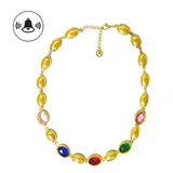 Collana Sonaglio con Cristalli Ovali Colorati — foto 1