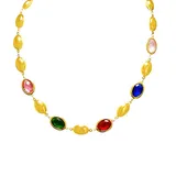 Collana Sonaglio con Cristalli Ovali Colorati — foto 3