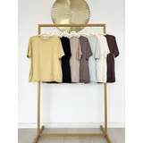 T-Shirt & Top(D) Genere T-Shirt Donna Primavera/Estate Made in Italia Quotidiano Colore Unico — foto 1