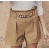 Pantaloni Shorts Donna Primavera Made in Italia Tempo libero Colore Unico Standard Senza Chiusura — foto 1