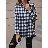Camicetta Camicia Donna Quattro stagioni Made in Italia Quotidiano Vari Colori Standard Quadri — foto 3
