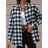 Camicetta Camicia Donna Quattro stagioni Made in Italia Quotidiano Vari Colori Standard Quadri — foto 1