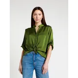 Camicie(D) Genere Camicia Camicia Donna Quattro stagioni Made in Italia Quotidiano Colore Unico Standard Pelle — foto 3