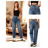 Jeans(D) Genere Jeans Larghi Donna Primavera/Estate Made in Cina Quotidiano Colore Unico Curvy(taglie forti) Monocromo — foto 5