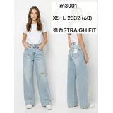 Jeans(D) Genere Jeans Larghi Donna Quattro stagioni Made in Cina Quotidiano Colore Unico Standard — foto 1