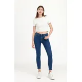 Jeans(D) Genere Jeans Slim Fit Donna Quattro stagioni Made in Cina Quotidiano Colore Unico Standard Monocromo — foto 1