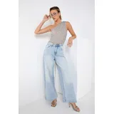 Jeans(D) Genere Jeans Larghi Donna Quattro stagioni Made in Cina Tempo libero Colore Unico Standard — foto 3